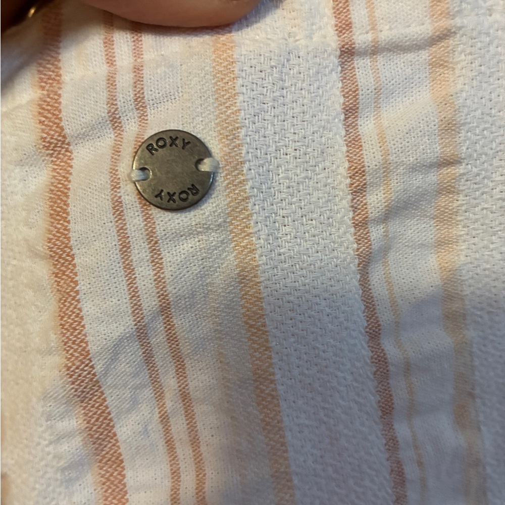 Roxy Peach and White Striped Fabric - Picture 5 of 9